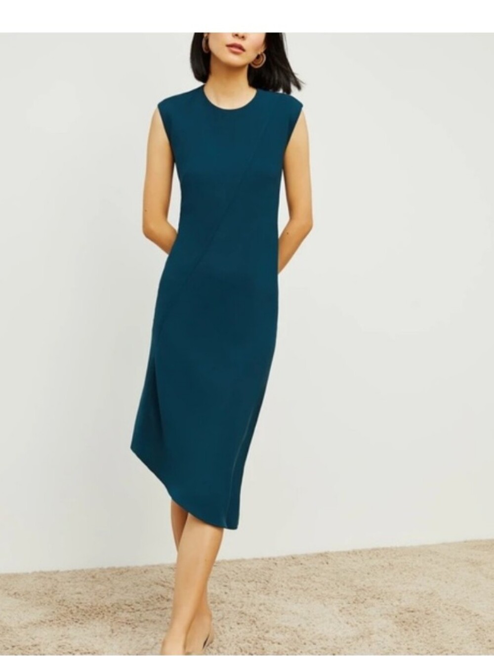 MM La Fleur The Lara Dress Heavy Crepe RAINFOREST Green Asymmetrical size 6
